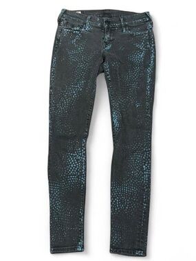 Y2K True Religion Python Black Slim Fit Low Rise Jeans
